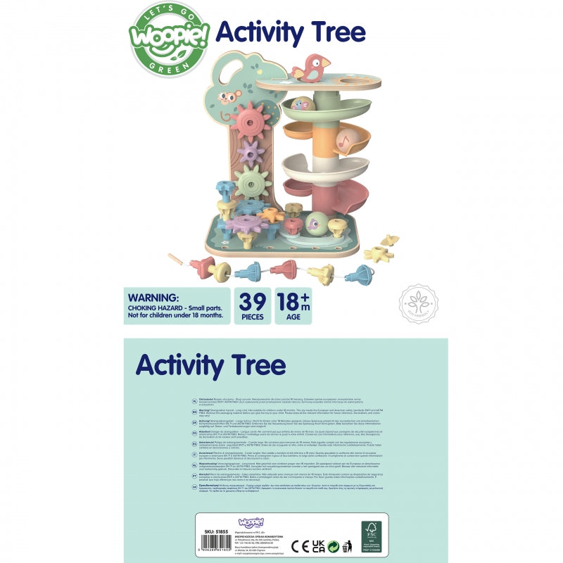 Medinis Montessori veiklos medis 4in1, WOOPIE GREEN