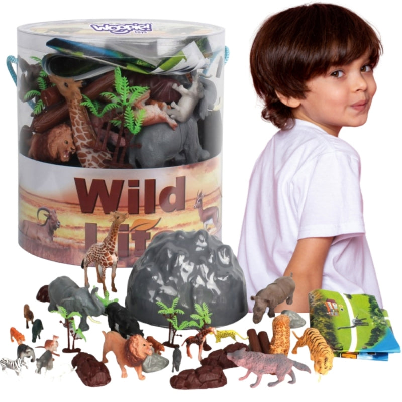 Figūrėlių rinkinys 34 vnt, WOOPIE, safari gyvūnai