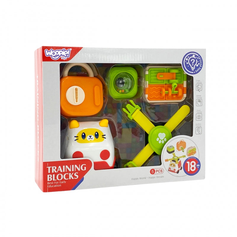 Montessori manipuliacinis automobilis katinas, oranžinis, Woopie Baby