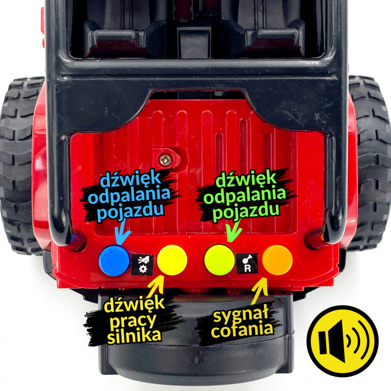 Visureigis su garso ir šviesos efektais, WOOPIE, raudonas