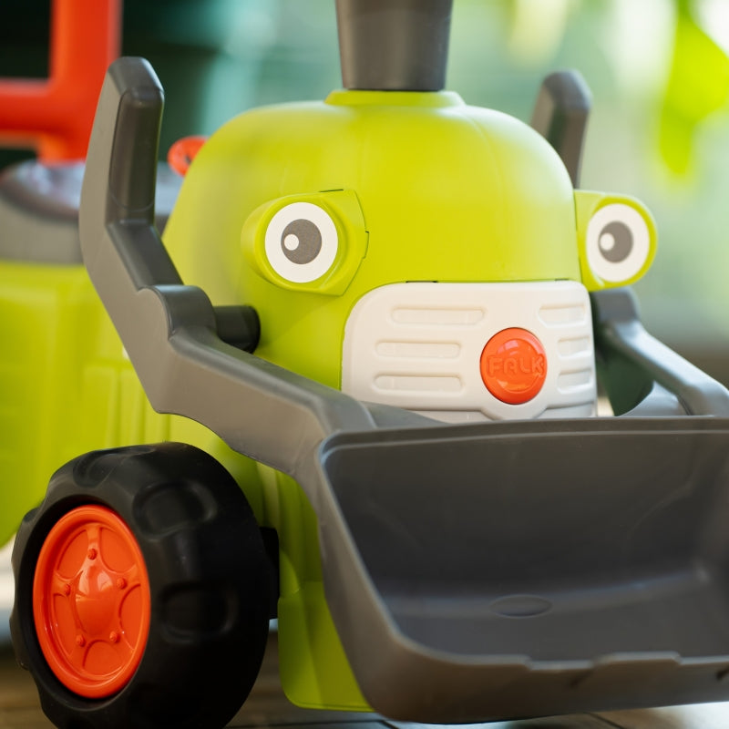 Paspiriamas traktorius su priekaba ir kaušu, žalias, FALK