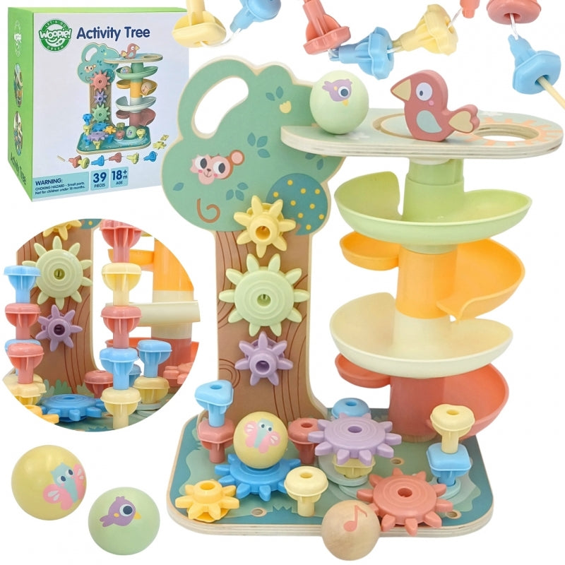 Medinis Montessori veiklos medis 4in1, WOOPIE GREEN