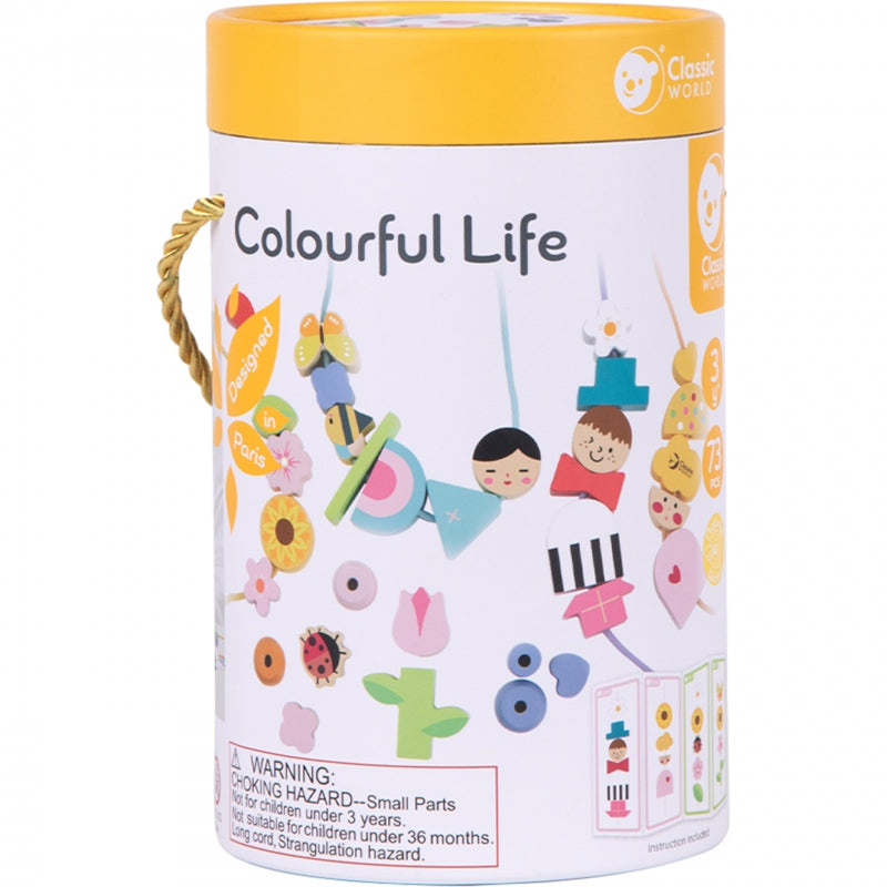 Medinių kaladėlių rinkinys 73 el, CLASSIC WORLD