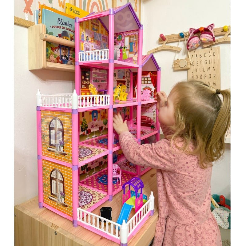 Lėlių namelis 194 el, rožinis, WOOPIE