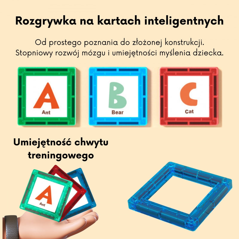 Magnetinis 3D konstruktorius vaikams 70 vnt. WOOPIE