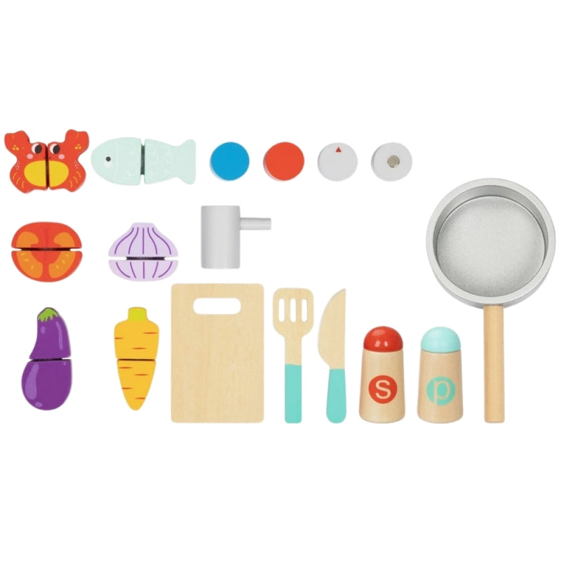 Medinė virtuvėlė vaikams su priedais, TOOKY TOY