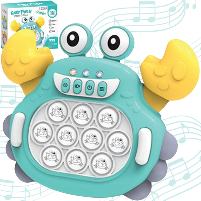 Elektroninė konsolė vaikams POP IT krabas, mėlynas, WOOPIE