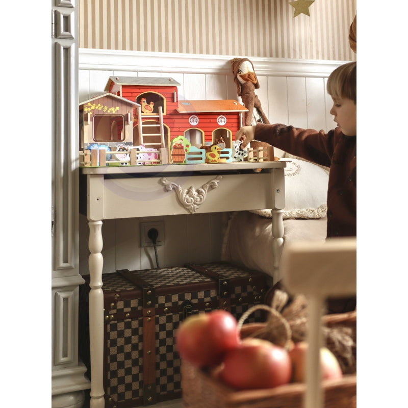 Medinė gyvūnėlių ferma su figūrėlėmis 18 el, Woopie