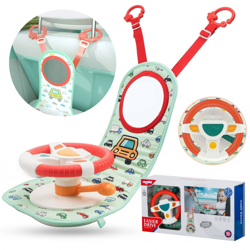 Interaktyvus automobilio vairo komplektas su garso ir šviesos efektais, WOOPIE