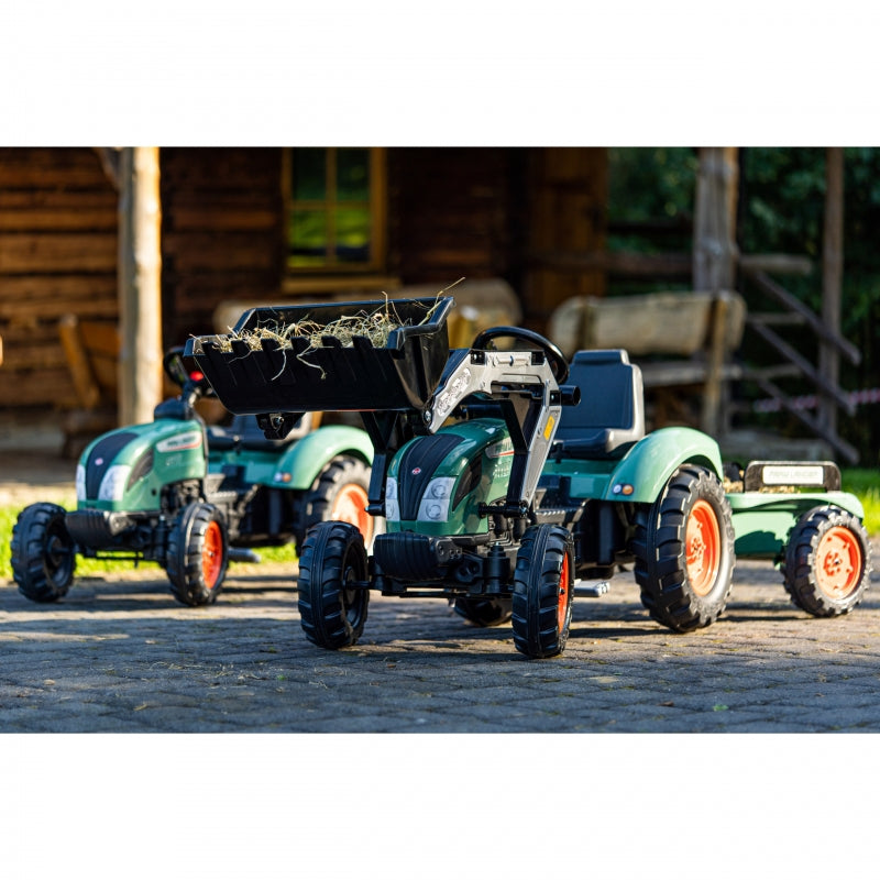 Traktorius Lander su pedalais ir priekaba, FALK, žalias