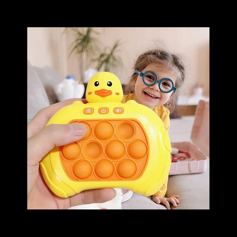 Arkadinis antistresinis žaidimas POP IT su garso efektais, WOOPIE, viščiukas, geltonas