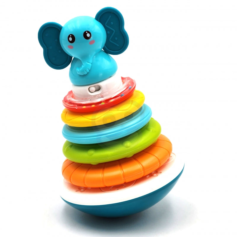 Interaktyvus piramidės formos bokštas su šviesos ir garso efektais, WOOPIE, drambliukas