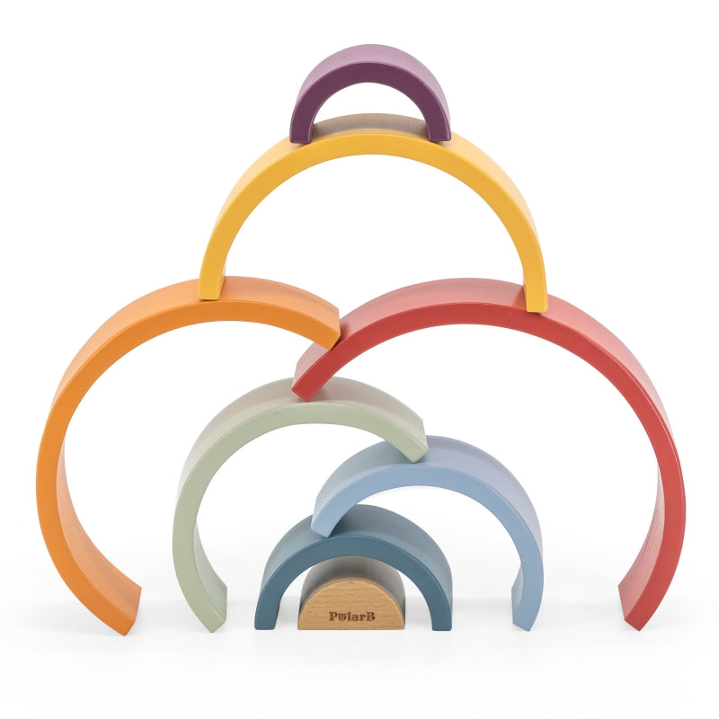 Medinės Montessori kaladėlės, vaivorykštė,  VIGA