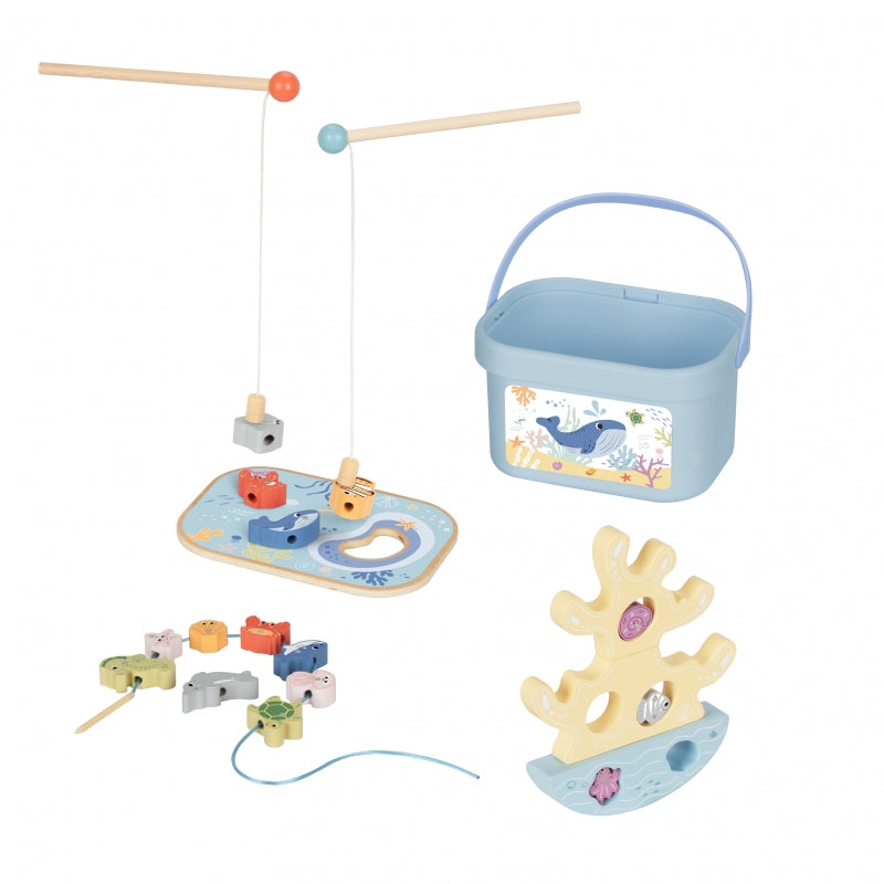 Medinis žvejybos rinkinys vaikams „Balansavimo bokštas“ 23 vnt. TOOKY TOY