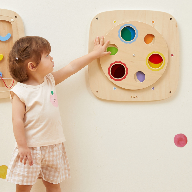 Medinė manipuliacinė lenta „Spalvų maišymas“, VIGA