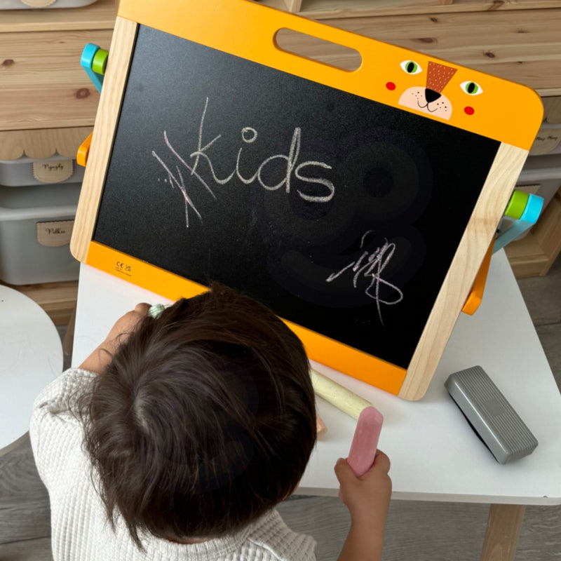 Dvipusė medinė 2 in 1 magnetinė piešimo lenta, Tooky Toy