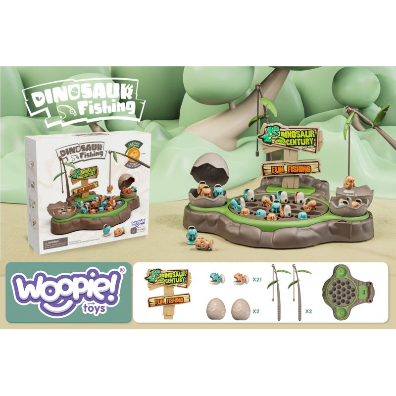 Dinozaurų žvejybos žaidimas su garso efektais, WOOPIE