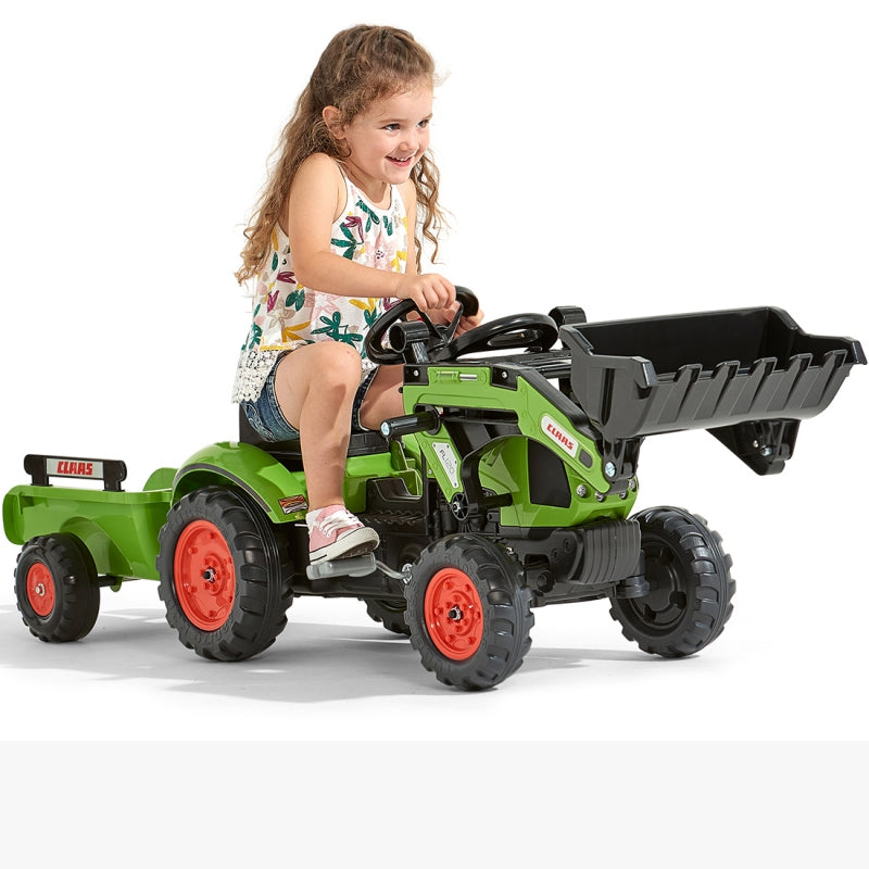 Minamas traktorius su priekaba ir kaušu, žalias, Flak