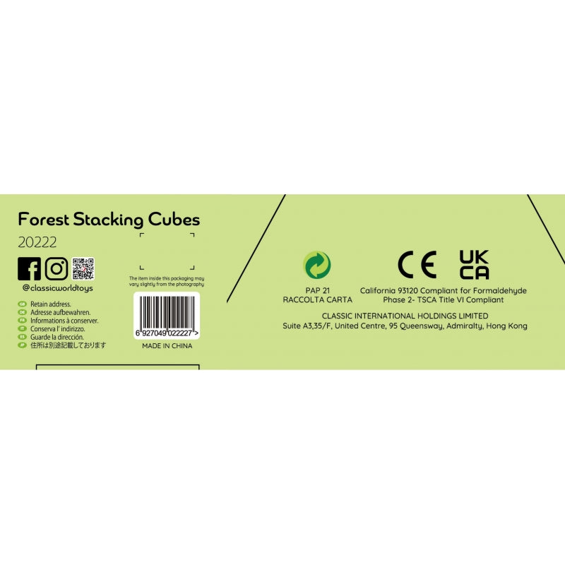 Edukacinis kubelių rinkinys 15 el., miško gyvūnai, CLASSIC WORLD