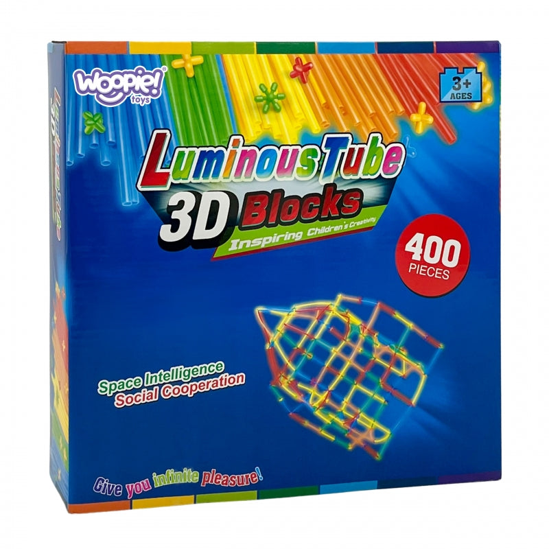 Statybinių šiaudelių rinkinys vaikams 400 vnt., WOOPIE