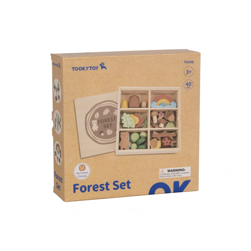 Medinių kaladėlių rinkinys su figūrėlėmis, miškas, TOOKY TOY