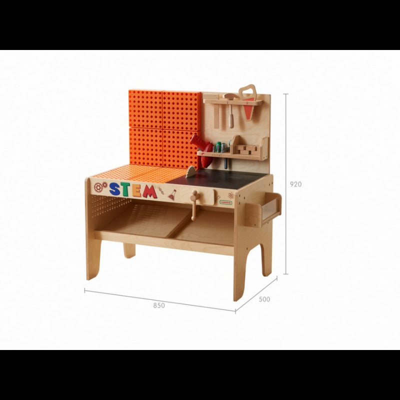 XXL Masterkidz medinė STEM dirbtuvė su įrankiais vaikams