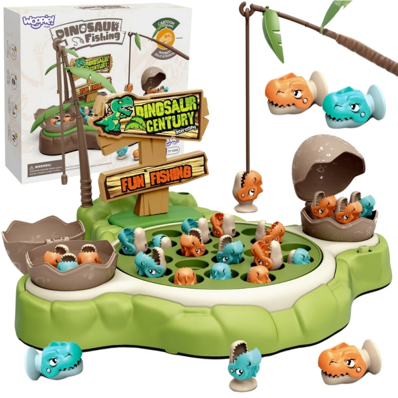 Dinozaurų žvejybos žaidimas su garso efektais, WOOPIE