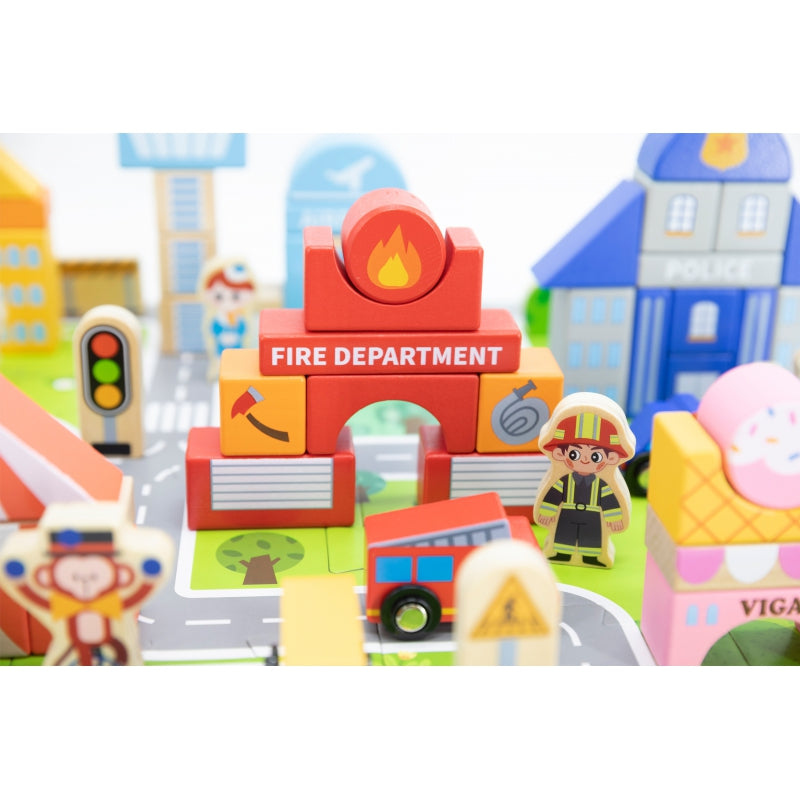 Medinis miesto konstravimo rinkinys su priedais, miestas, VIGA