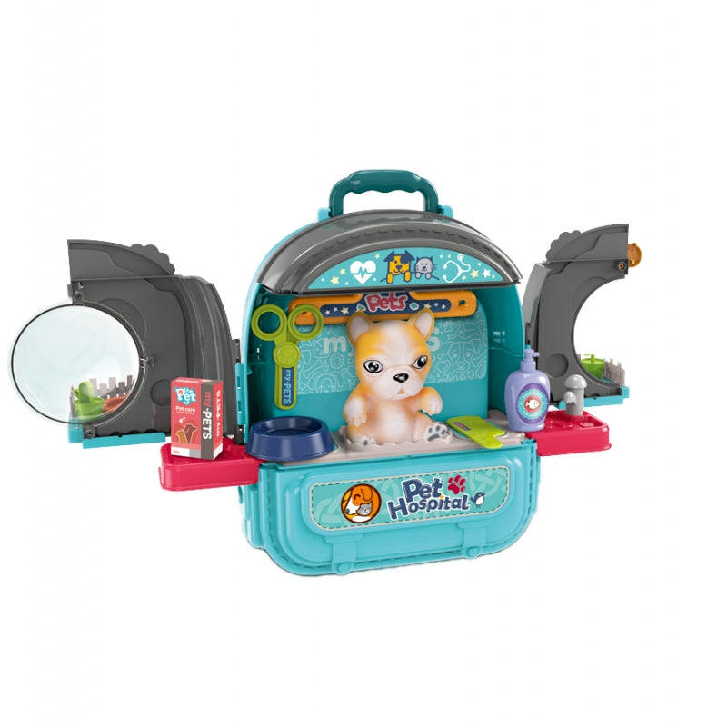 Lėlių namelis veterinarijos klinika 3in1 kuprinėje, WOOPIE
