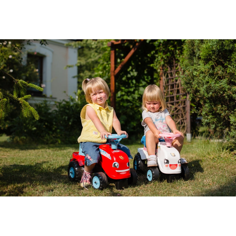 Paspiriamas traktorius FALK RAINBOWN su priekaba, baltas