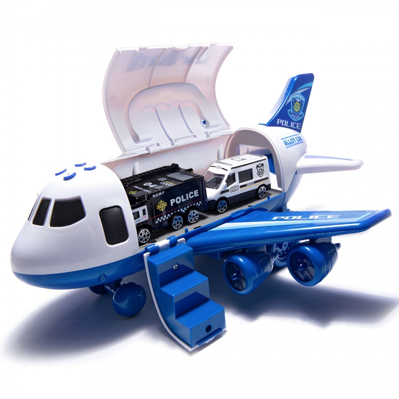 Atidaromas XL policijos lėktuvas su transporto priemonėmis WOOPIE
