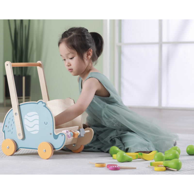 Medinis stumdukas - vežimėlis lėlėms Drambliukas Viga PolarB