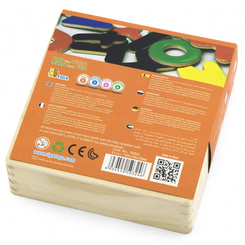 Medinės magnetinės raidės 52 vnt - Didžiosios ir mažosios Viga