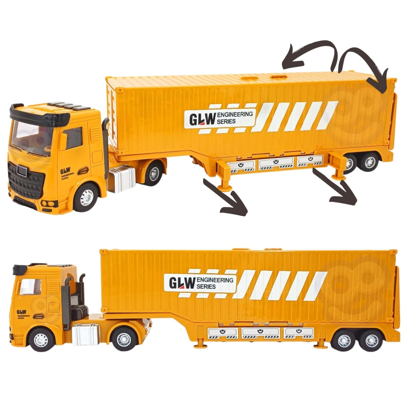 Sunkvežimių 6in1 statybinis rinkinys su kranu ir priedais, WOOPIE