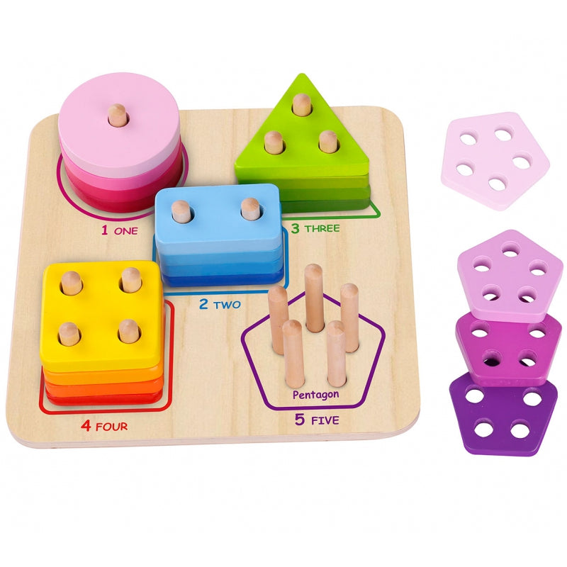 Medinis Montessori geometrinių figųrų rūšiuoklis, TOOKY TOY