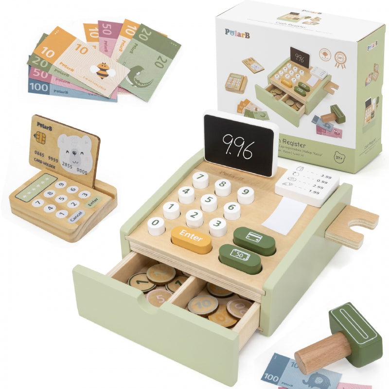 Medinis kasos aparatas, žalias, VIGA