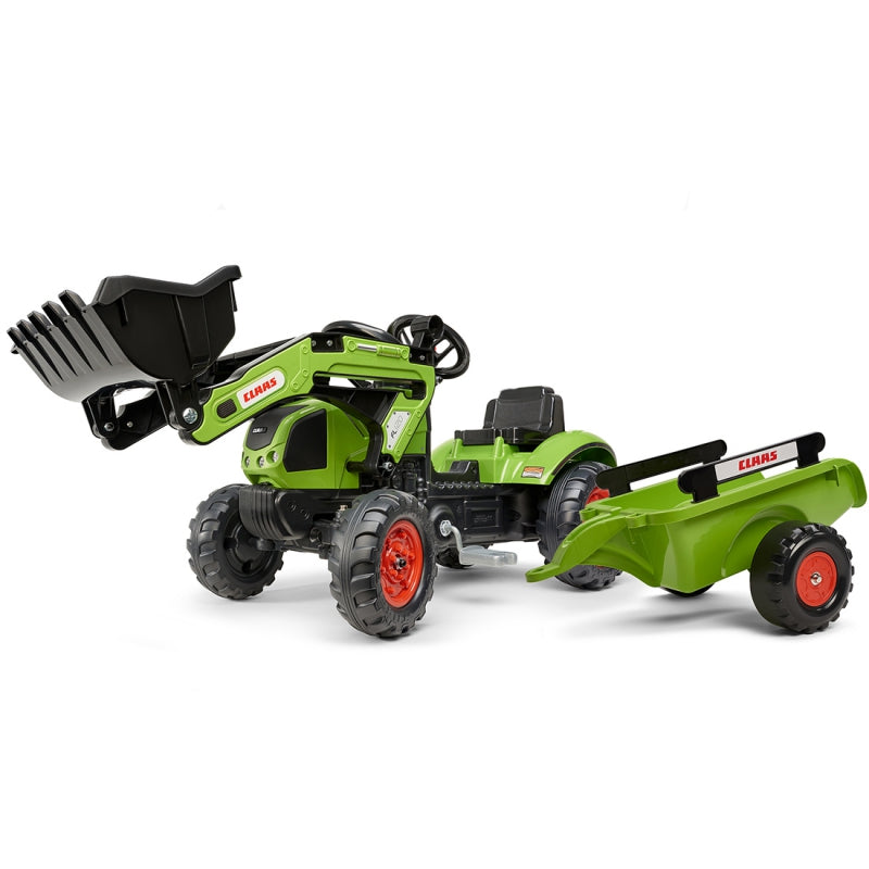 Minamas traktorius su priekaba ir kaušu, žalias, Flak