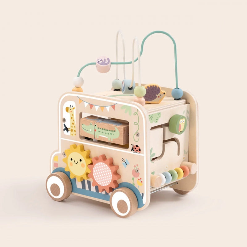 Medinis veiklos kubas - automobilis vaikams WOOPIE GREEN