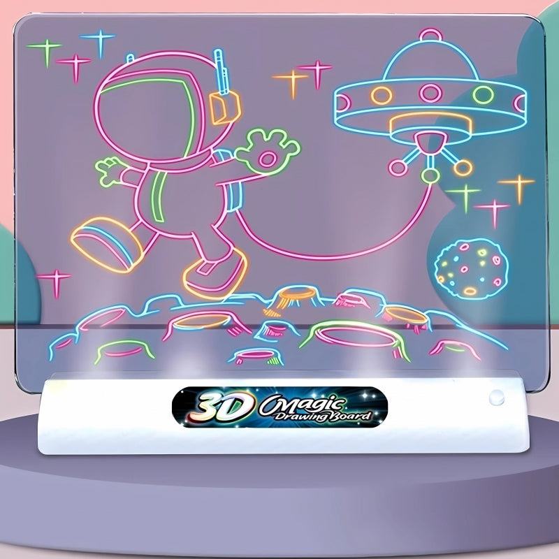 Šviečianti  piešimo lenta vaikams su 3D akiniais, WOOPIE