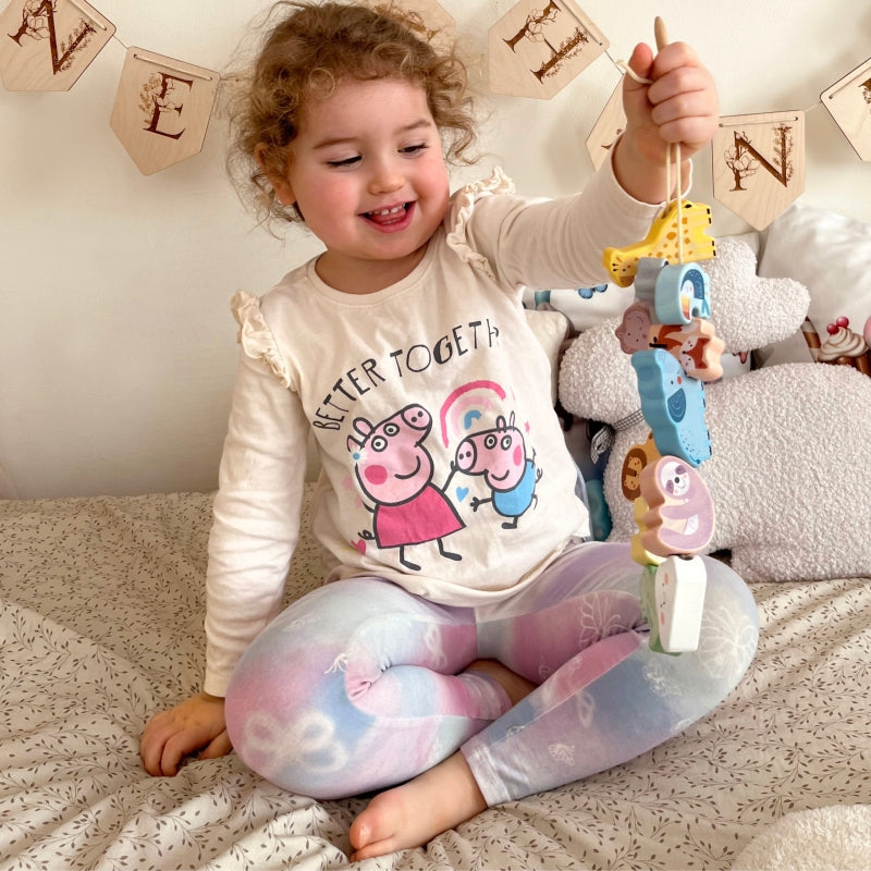 Montessori „Zoo“ mediniai sriegimo blokeliai vaikams 13 el., WOOPIE GREEN