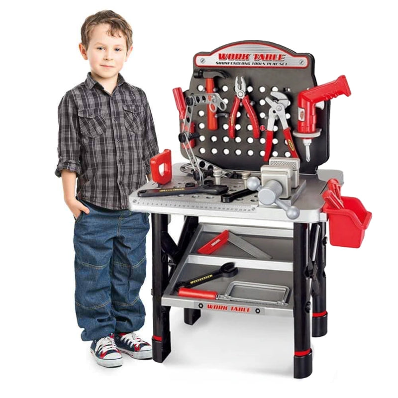 Didelis meistro darbastalis su įrankiais vaikams 50 vnt. WOOPIE