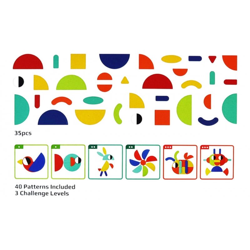 Medinė Montessori dėlionė 55 detalės, Woopie