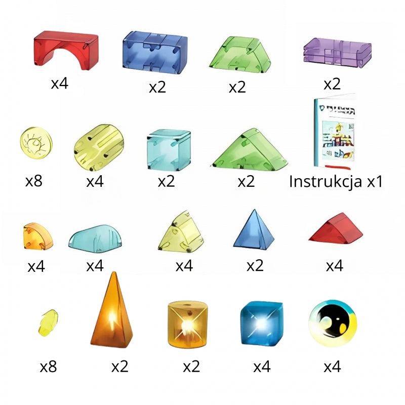 Magnetiniai 3D konstruktoriaus rinkinys 63 vnt., WOOPIE