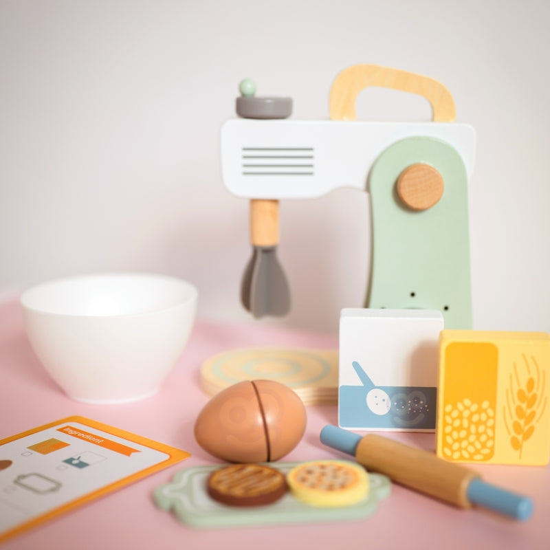 Medinis virtuvinis maišytuvas-plaktuvas su priedais, 11 el., WOOPIE GREEN