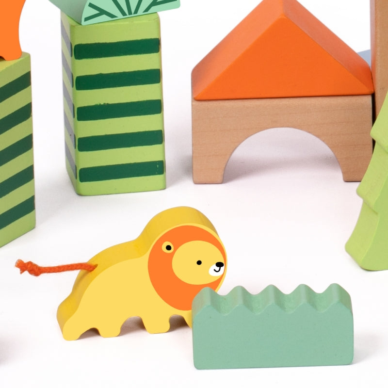 Medinių kaladėlių rinkinys “Miško pasaulis” 50 vnt. CLASSIC WORLD