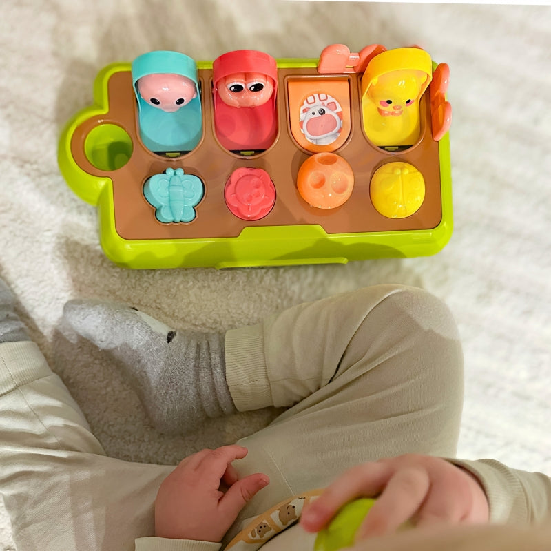 Edukacinis žaislas iššokantis gyvūnai, geltona, WOOPIE