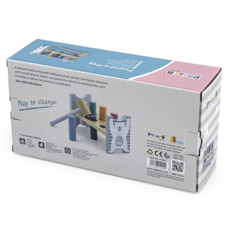 Medinis Montessori žaidimas su plaktuku vaikams, VIGA PolarB