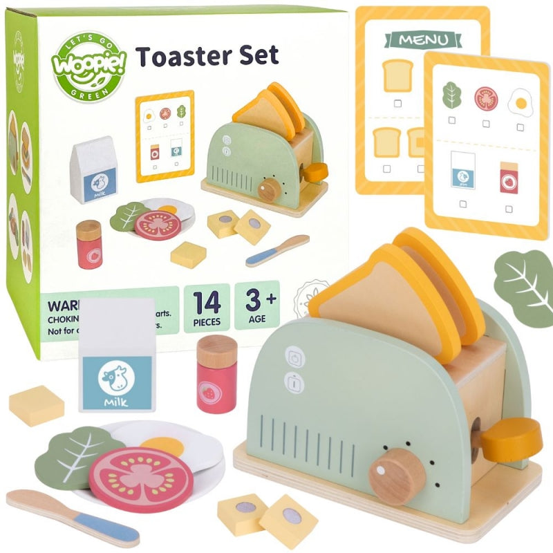 Medinis skrudintuvas su priedais, 14 dalių, FSC, WOOPIE GREEN