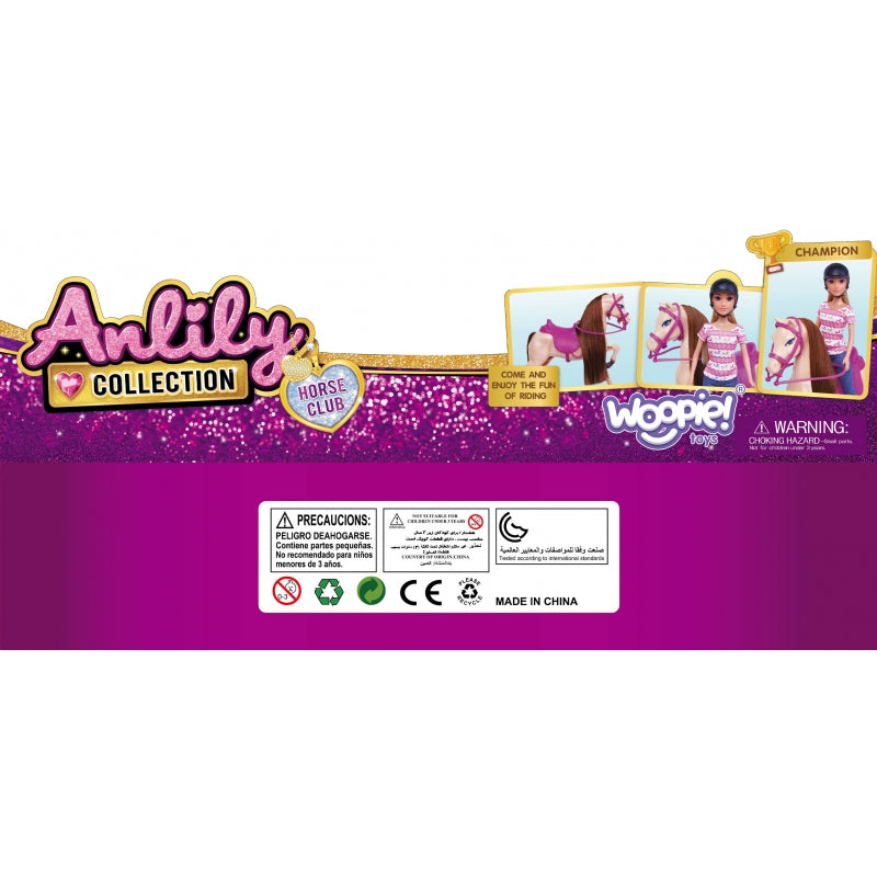 Žaislinis arklio ir lėlės rinkinys su priedai, WOOPIE