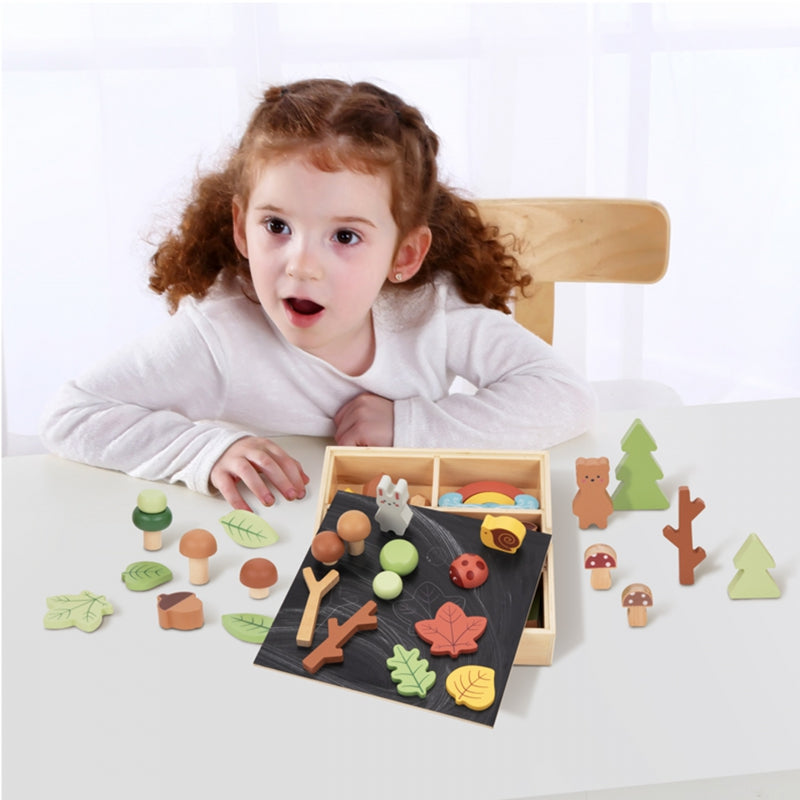 Medinių kaladėlių rinkinys su figūrėlėmis, miškas, TOOKY TOY